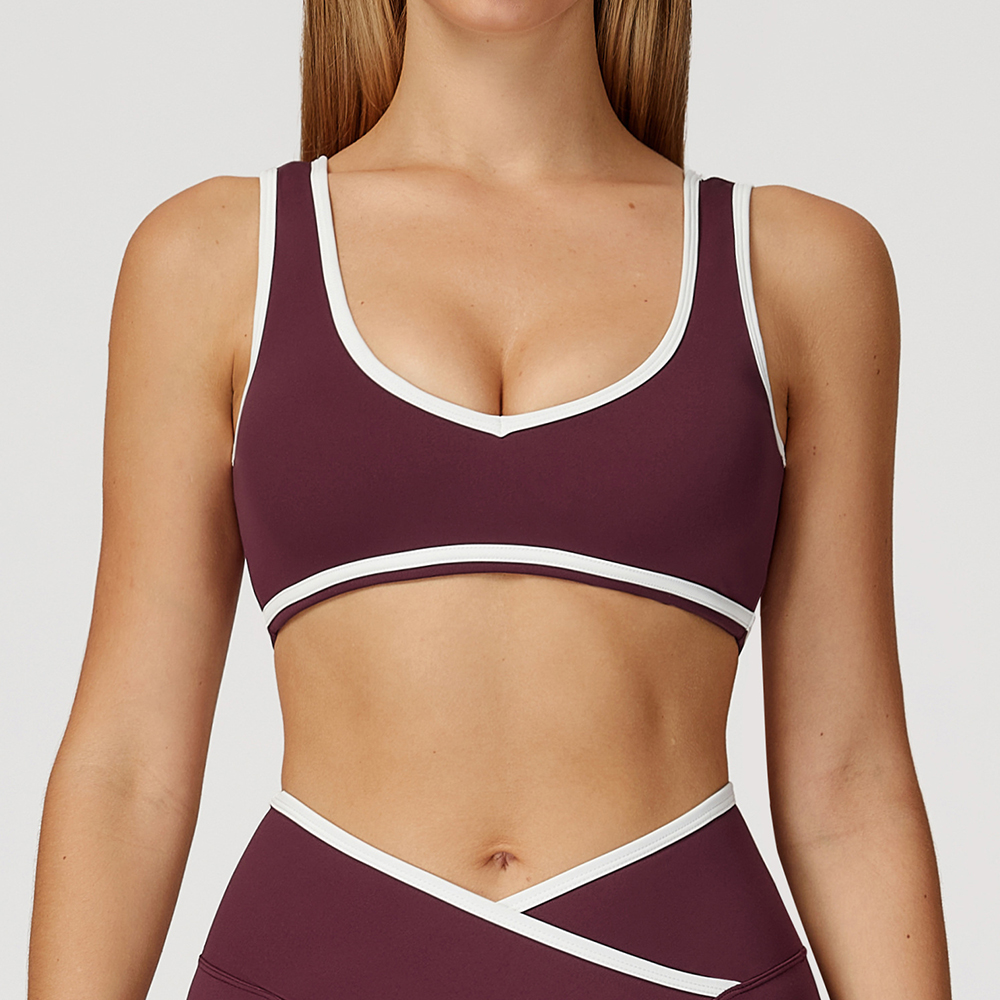 V-Neck Sports Bra Women Top Pu - đánh giá và giá Sports Bra Racerback