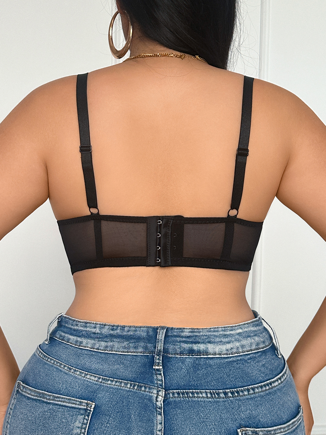 Wide Strap Plus Size Women Bra - đánh giá và giá Sheer Mesh Bra