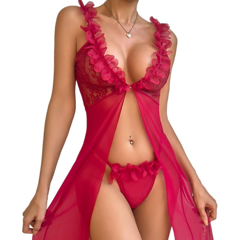 Red Transparent Mesh Suspender - đánh giá và giá Sheer Mesh Bra