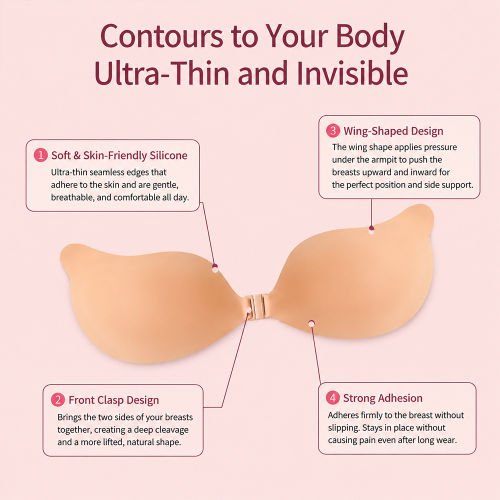 Adhesive Bras Push Up Straples - đánh giá và giá Backless Bra Sticky