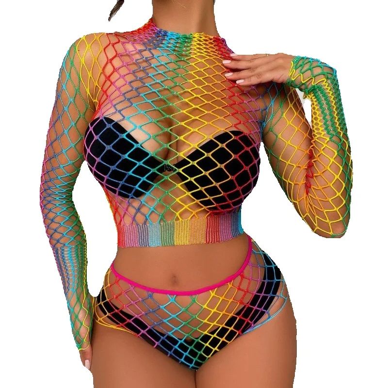 Sexy Rainbow Mesh Lingerie Set - đánh giá và giá Sheer Mesh Bra