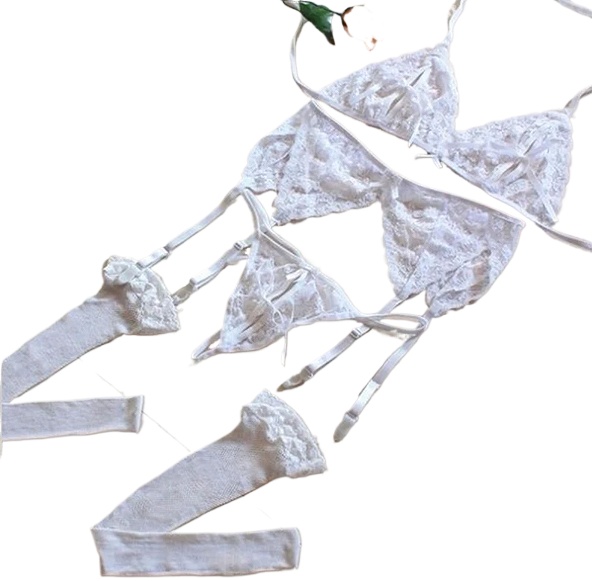 Lace Women Lingerie Set 4 Pcs  - đánh giá và giá Sheer Mesh Bra