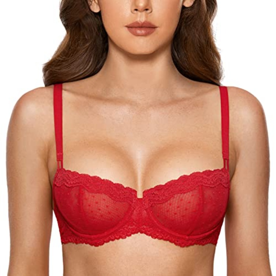 DOBREVA Women's Sexy Lace Bra  - đánh giá và giá Demi Bra Balconette